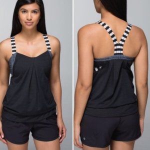Lululemon Rest Less Tank Black And White Sz 4